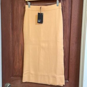 NWT Paige Elena Skirt Midi Skirt With Slit Light Orange Peel